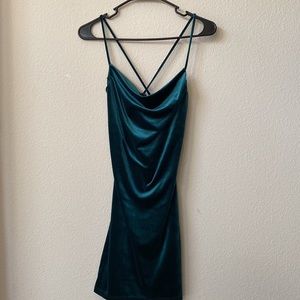 Velvet Green Bodycon Dress